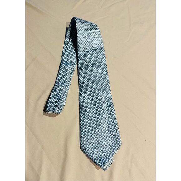 Banana Republic Silk Tie - Blue White preppy career business casual designer. - Picture 2 of 8